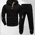 Men'sFashion Set Knit Jacquard Hoodie and Pants