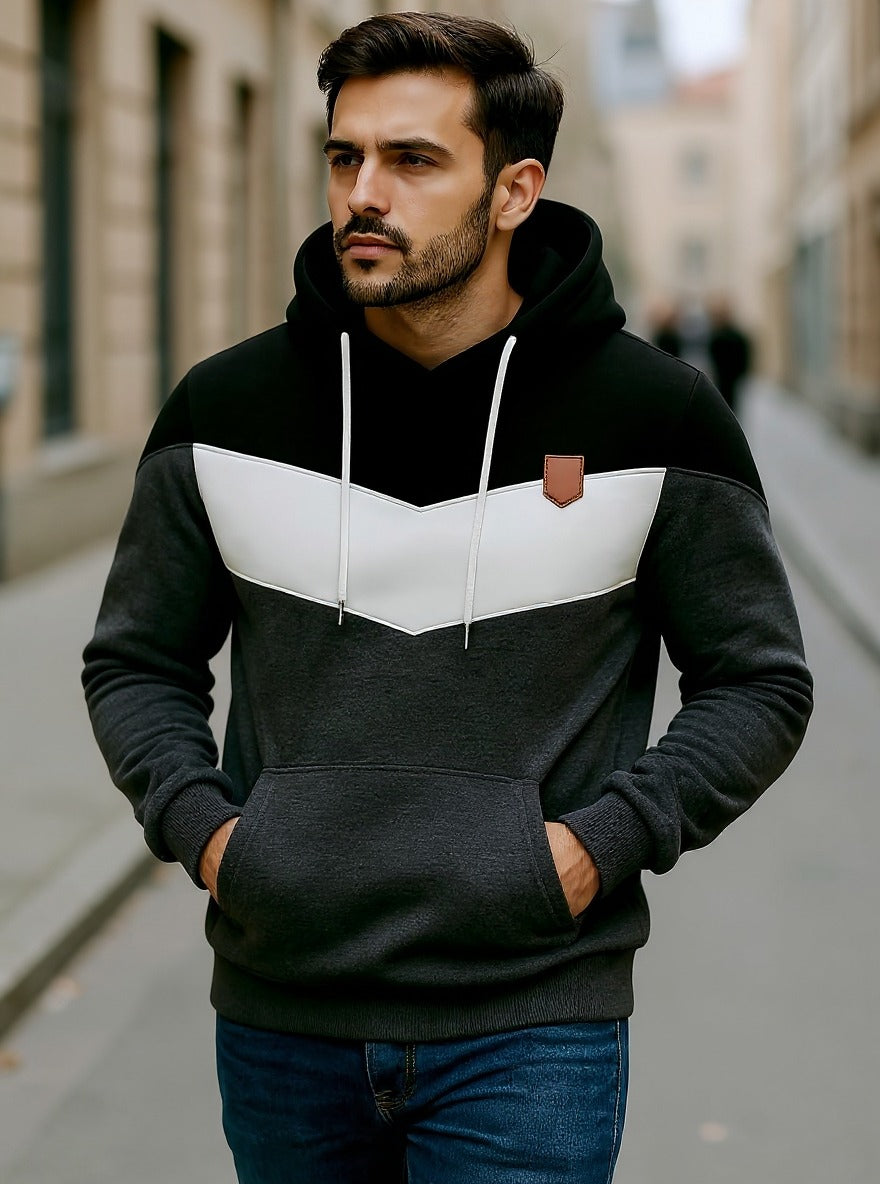 Men's quilted bomber sweatshirt