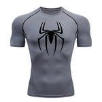 Dry Fit Athleisure Spider Print Compression Shirt