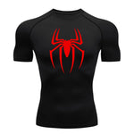Dry Fit Athleisure Spider Print Compression Shirt