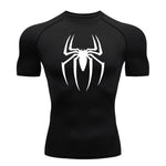Dry Fit Athleisure Spider Print Compression Shirt