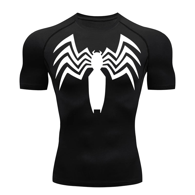 Dry Fit Athleisure Spider Print Compression Shirt 02