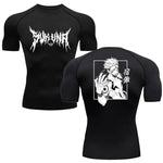 Dry Fit Athleisure Anime Jujutsu Kaisen Print Compression Shirt