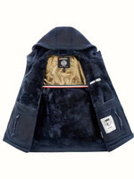 Men's warm Norwegian sporty fleece jacket with hood.