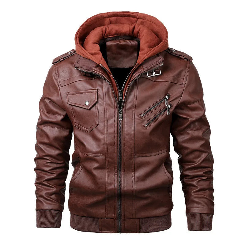 Premium retro men's jacket with hood and lining.