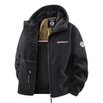 Men's warm Norwegian sporty fleece jacket with hood.