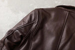 Men's Leather Jacket with Lapel