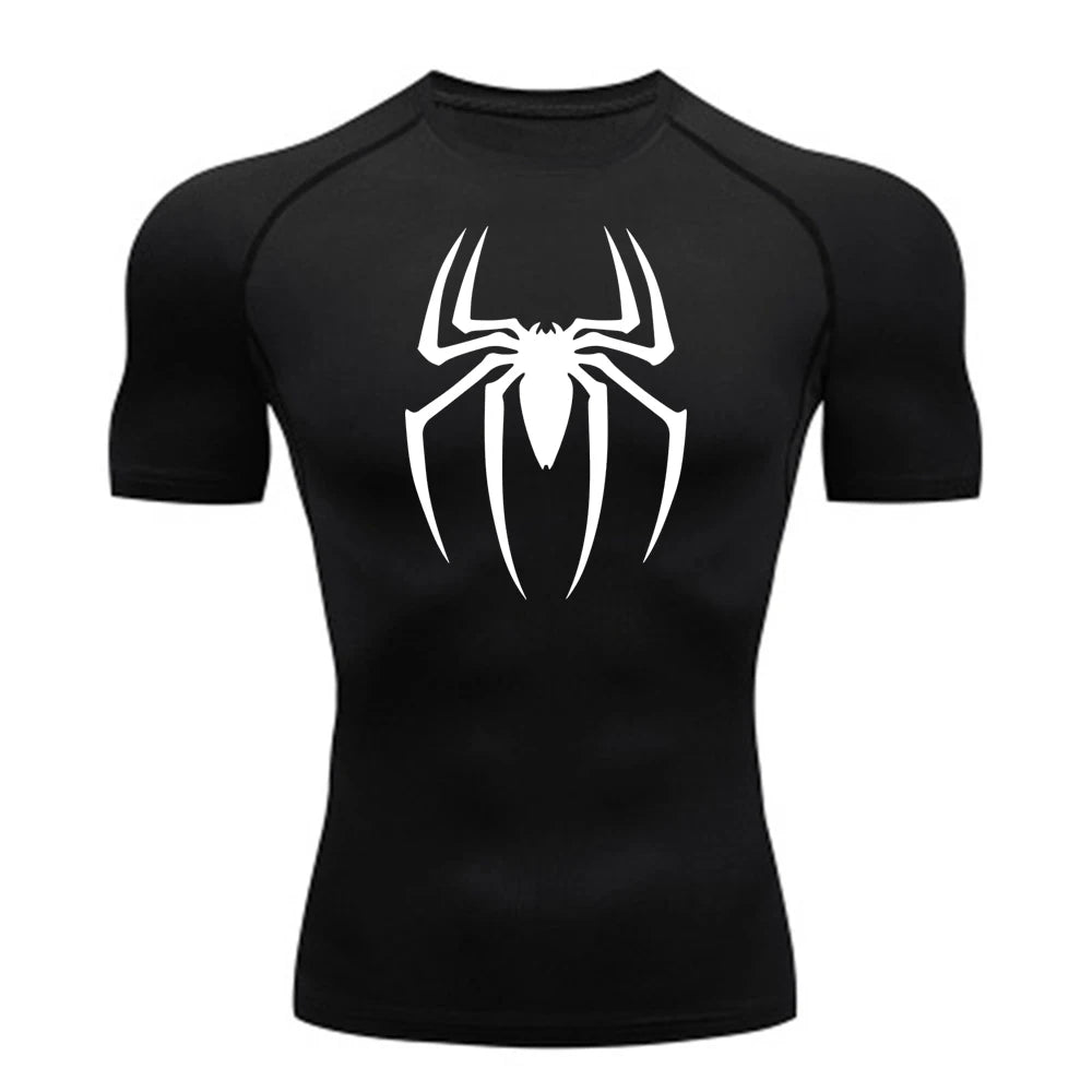 Dry Fit Athleisure Spider Print Compression Shirt 02